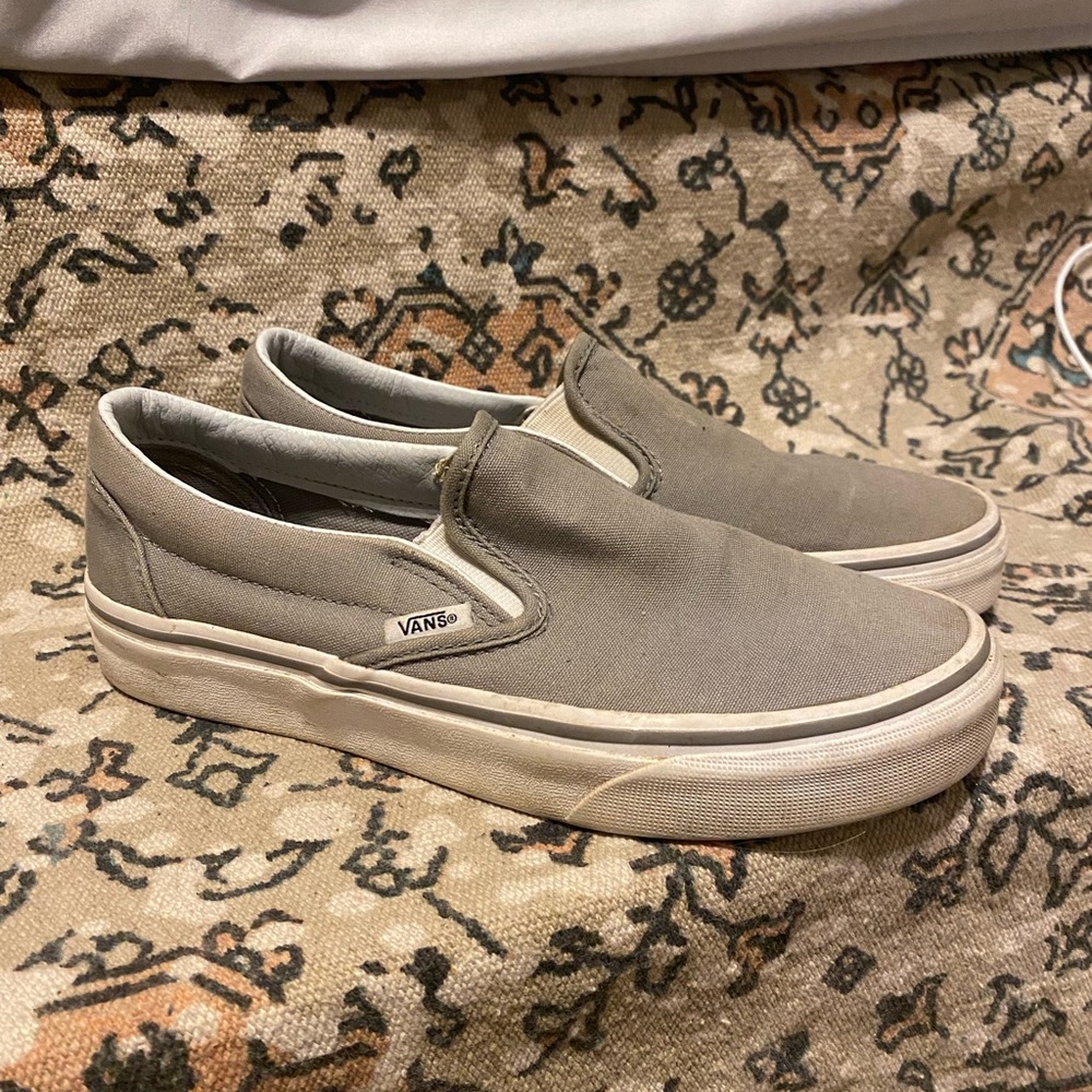 gray slip on vans